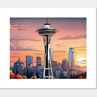 Washington space needle Posters and Art